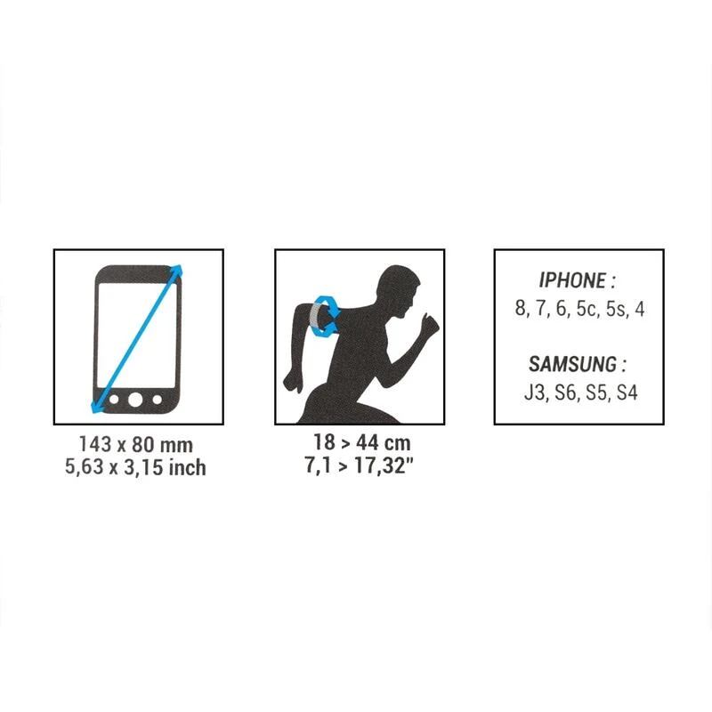 Kalenji Brassard Running Smartphone Téléphone Homme Femme - Noir – Image 3