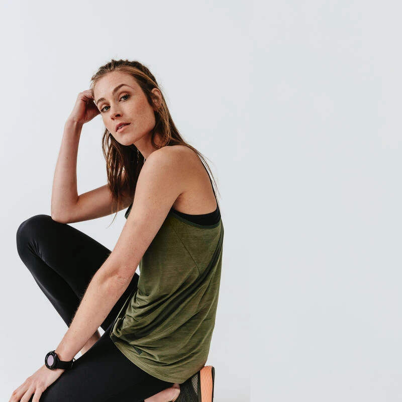 Kalenji Débardeur Running Léger Femme - Light Kaki – Image 4