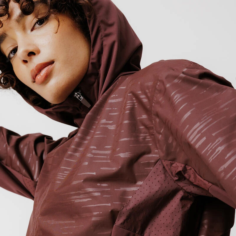 Kalenji Veste à Capuche Running Déperlante Femme - Rain Marron – Image 3