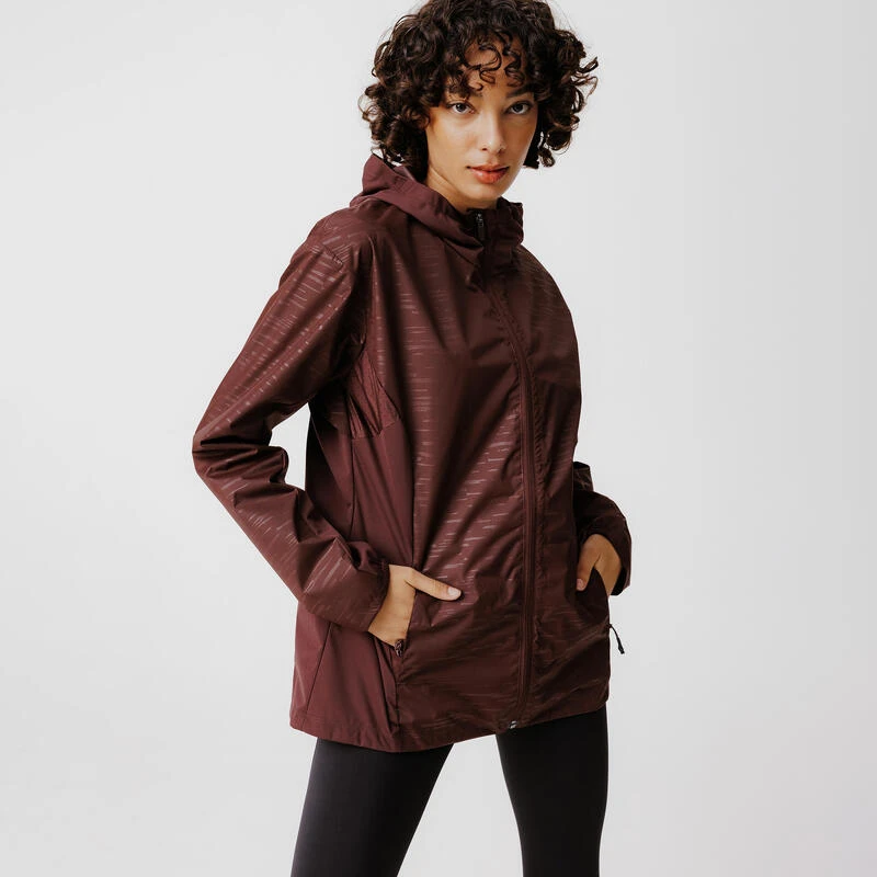 Kalenji Veste à Capuche Running Déperlante Femme - Rain Marron